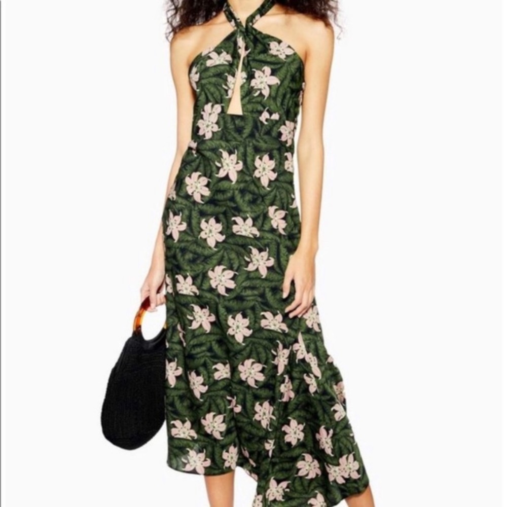 Topshop Summer Halter Midi Dress
